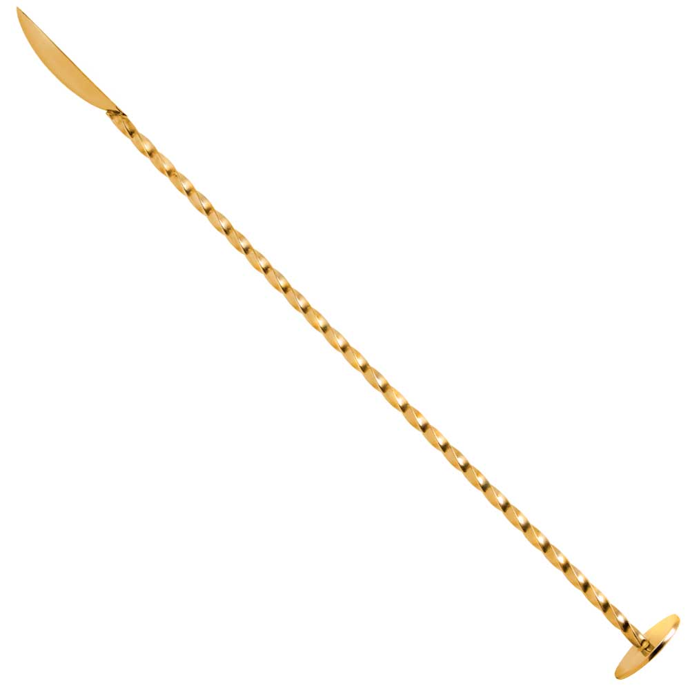 Cuillère de bar classique dorée 27cm