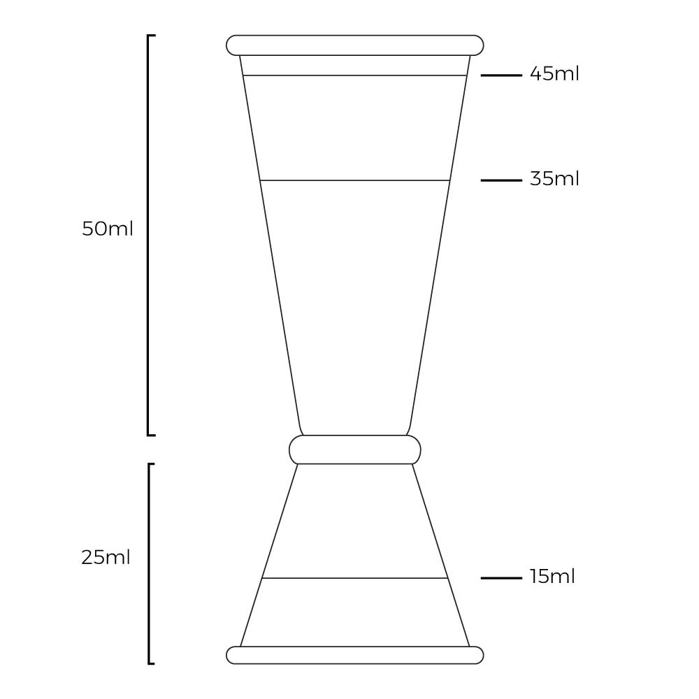 Ginza Misurino da cocktail in oro rosa 25ml/50ml
