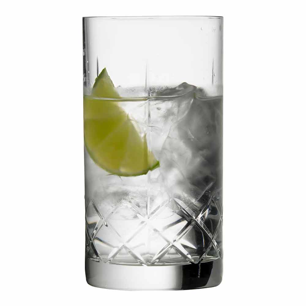 Verre à eau haut Ginza à motif taillé 24cl