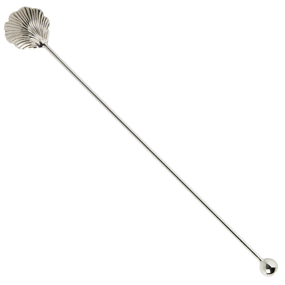 Classico Cuillère de bar plaquée argent en forme de coquille Saint-Jacques 32cm