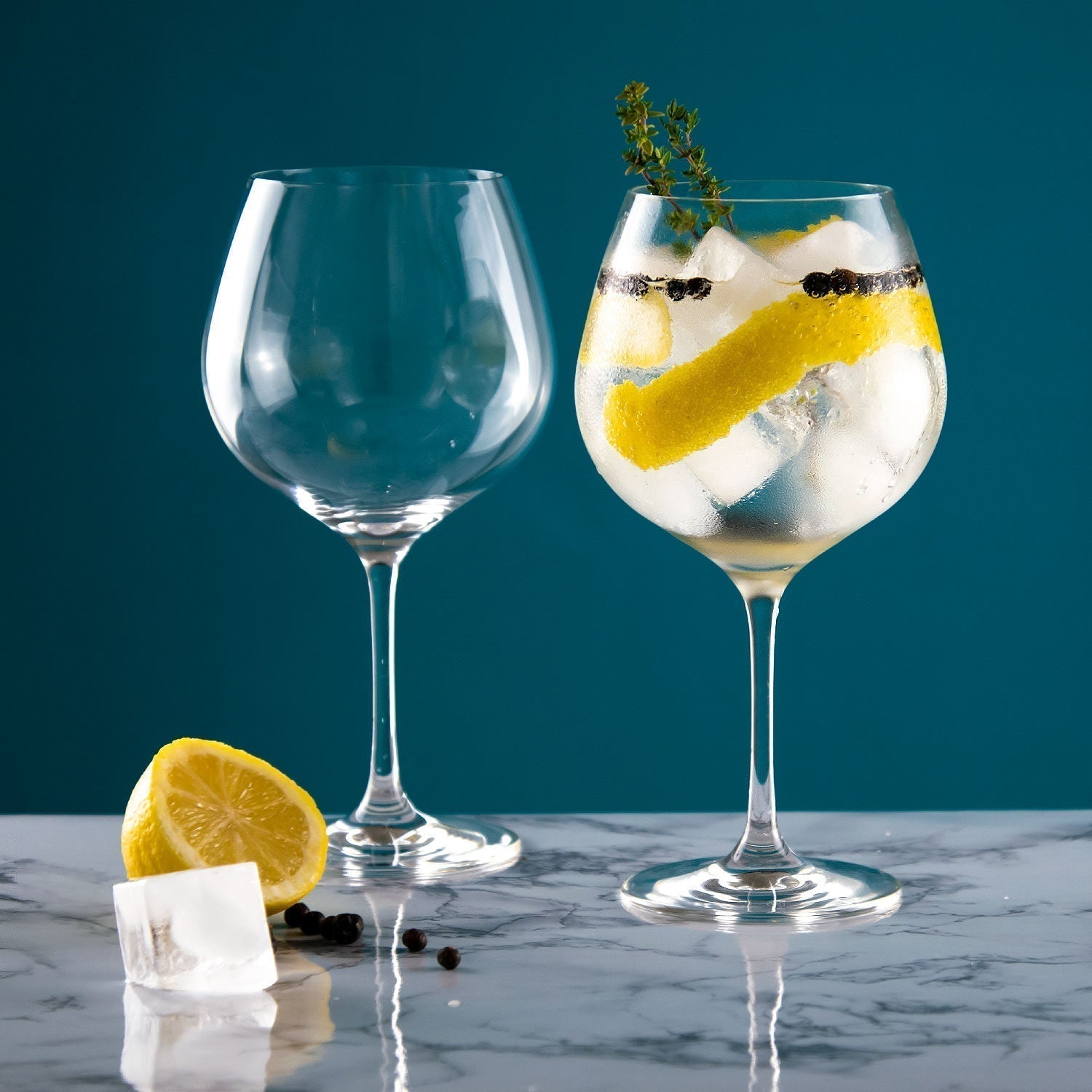 Coffret cadeau de verres ballon à gin en cristal sans plomb, 2 x 65ml