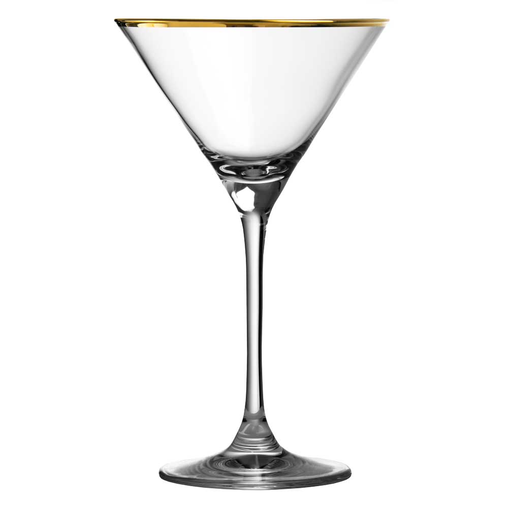 Verdot Copa de martini con borde dorado 21cl - Caja de 6