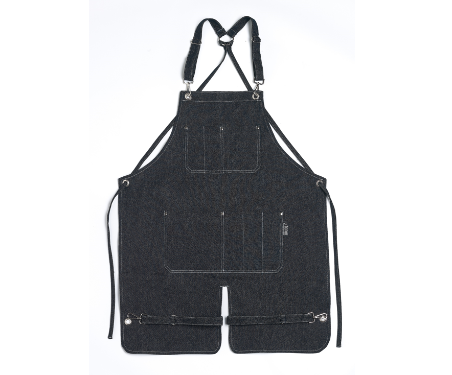 Tablier 100 % en denim avec poche kangourou