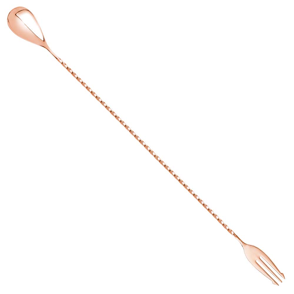 Cuillère de bar trident en cuivre 40 cm