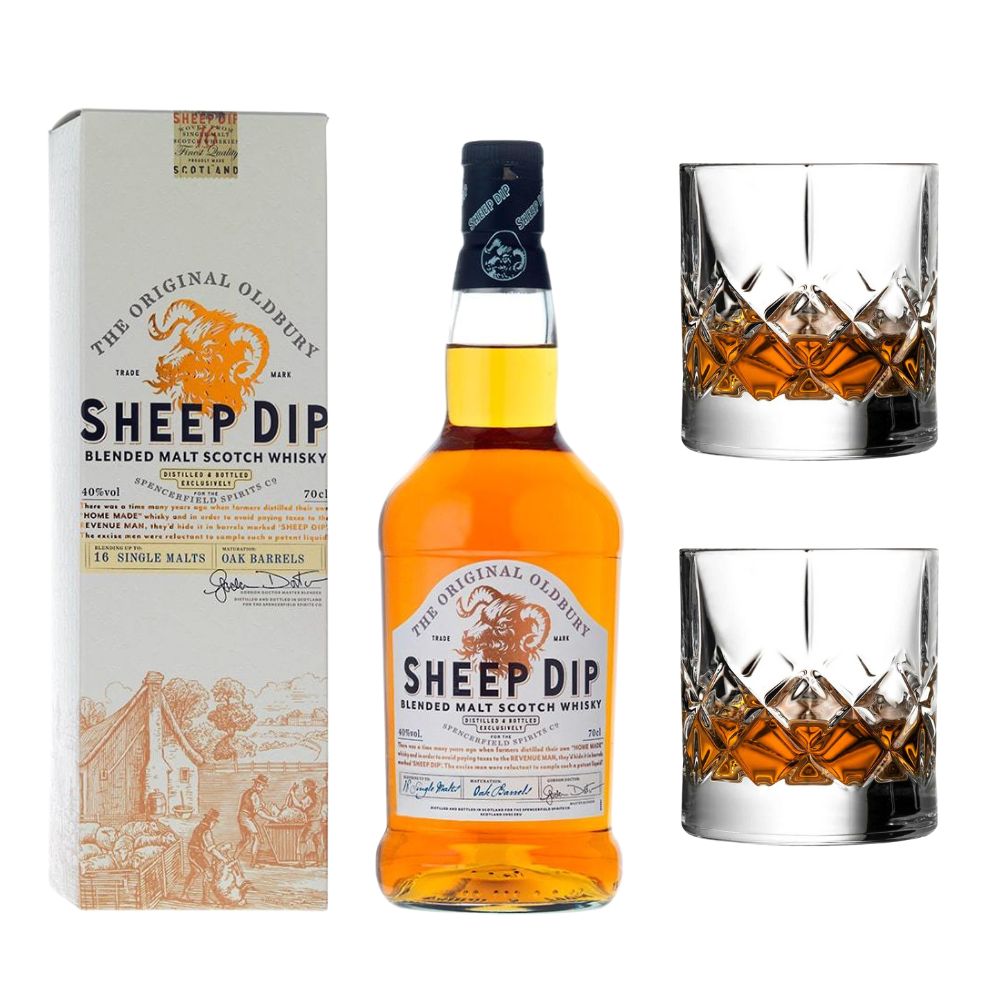 Sheep Dip Blended Malt Whisky und Glas-Set