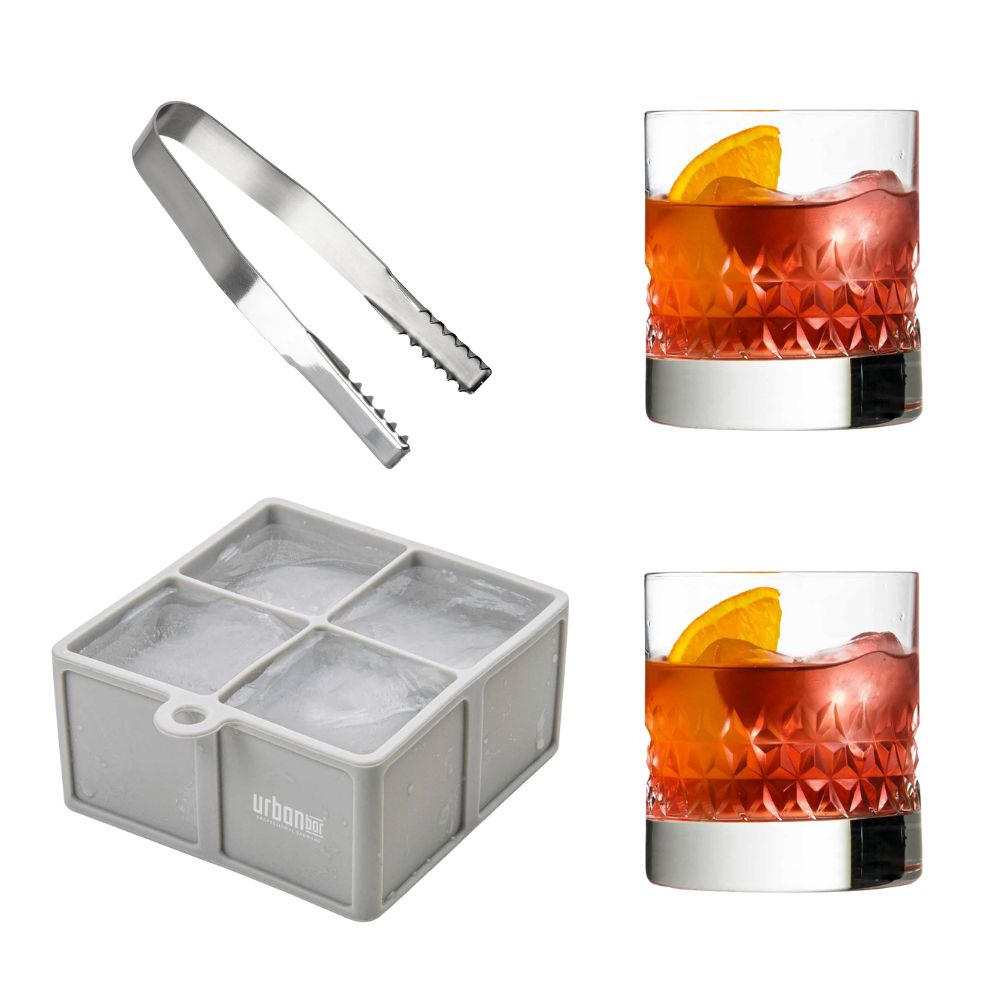 Two Kristall-Tumbler und Eisset