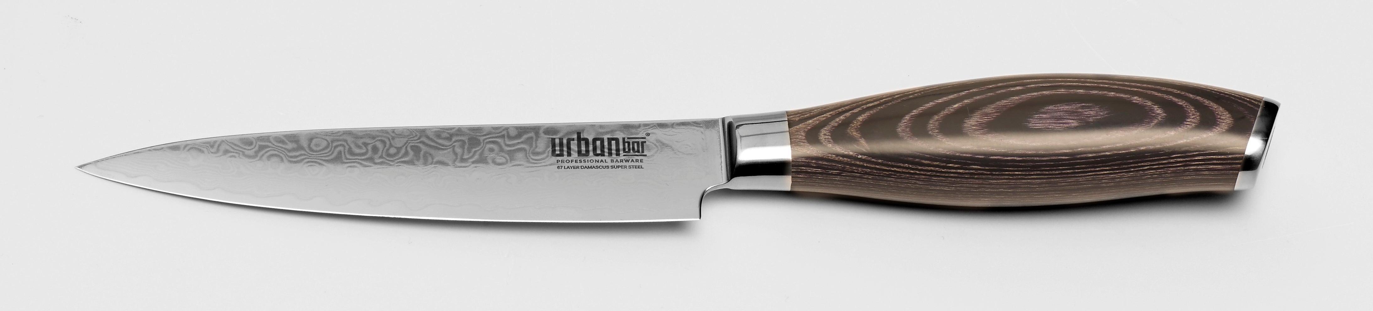 Cuchillo de barra de acero de Damasco de 14,5 cm