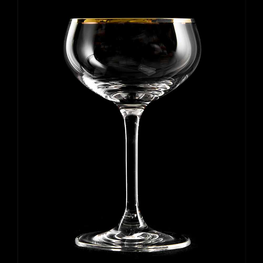 Calice coupé da champagne con bordo dorato 21 cl - confezione da 4
