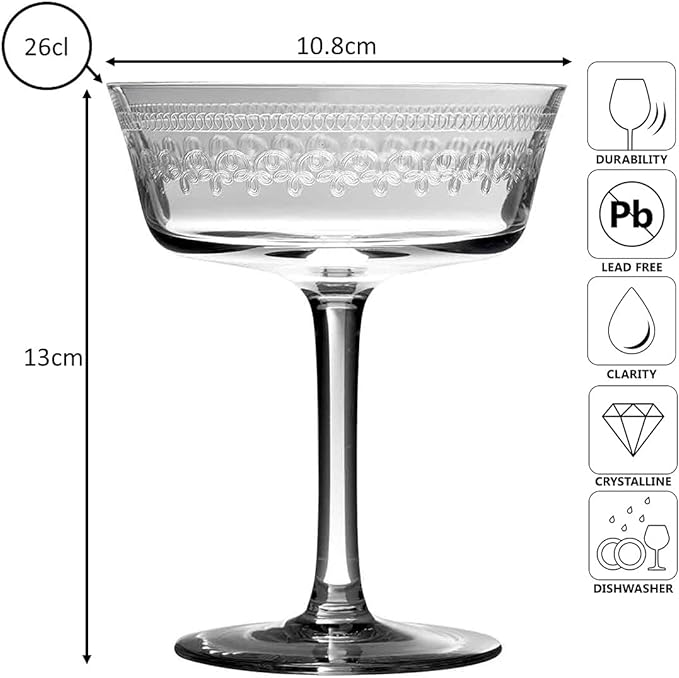 1910 Fizzio Champagne Glass Coupe 26cl