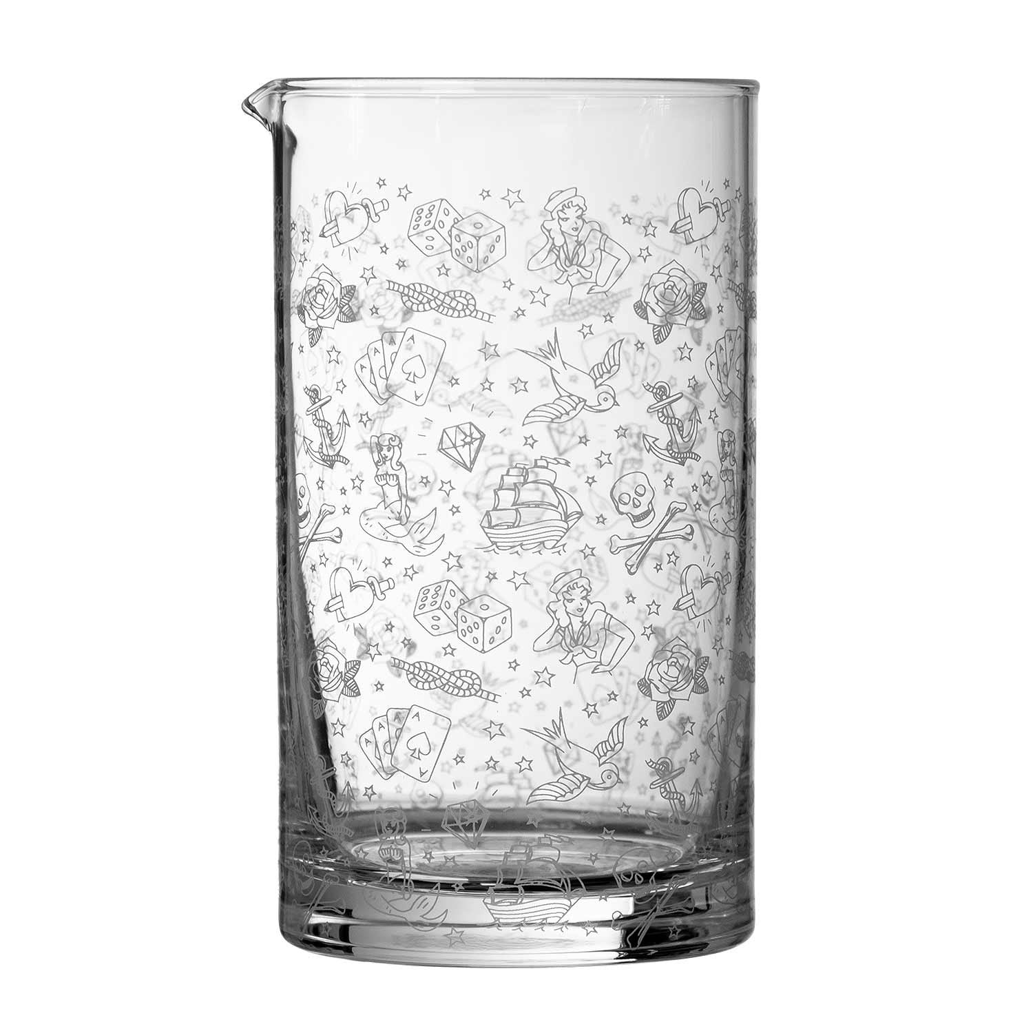 Tattoo Glass Cocktail Mixing Jug 80cl