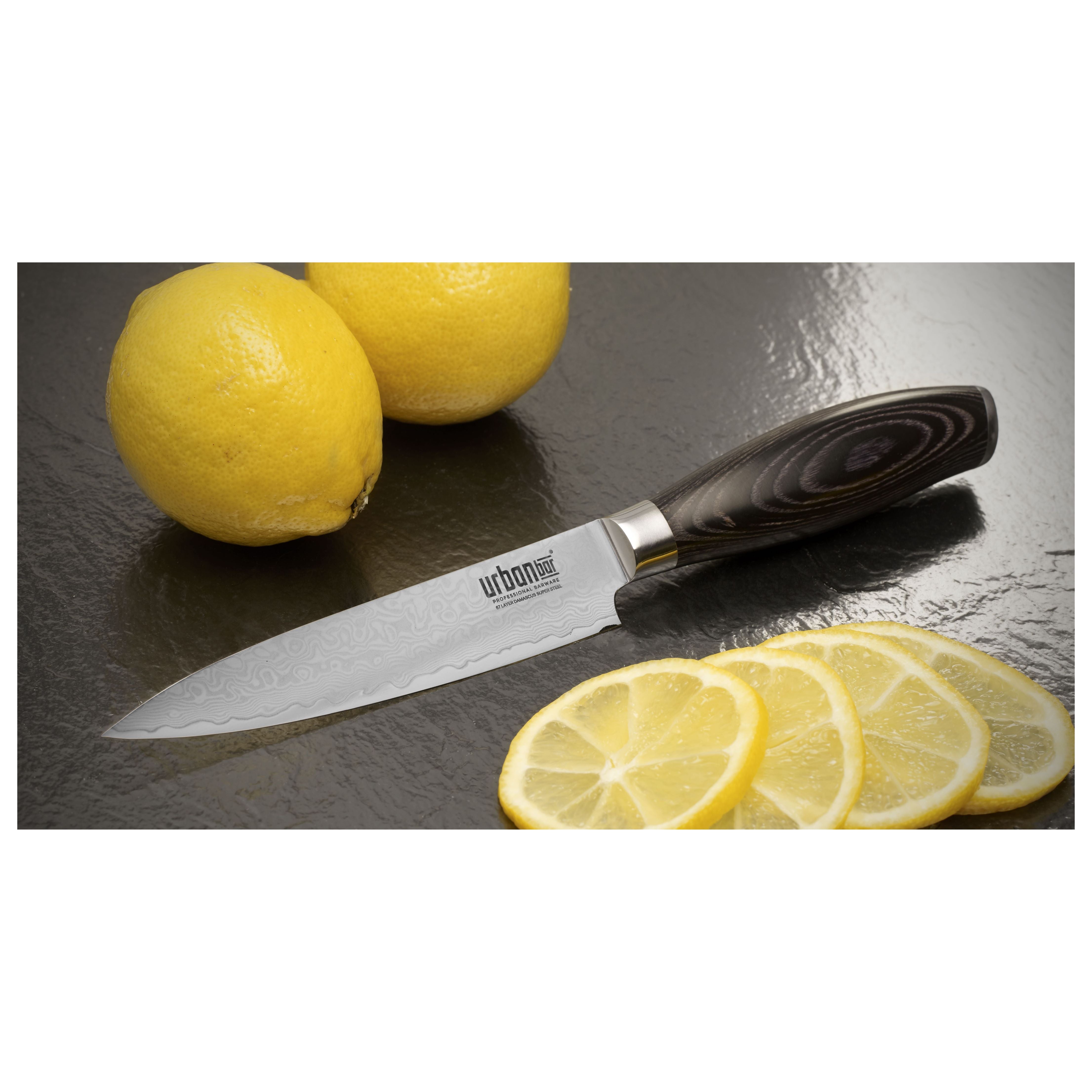 Cuchillo de barra de acero de Damasco de 14,5 cm