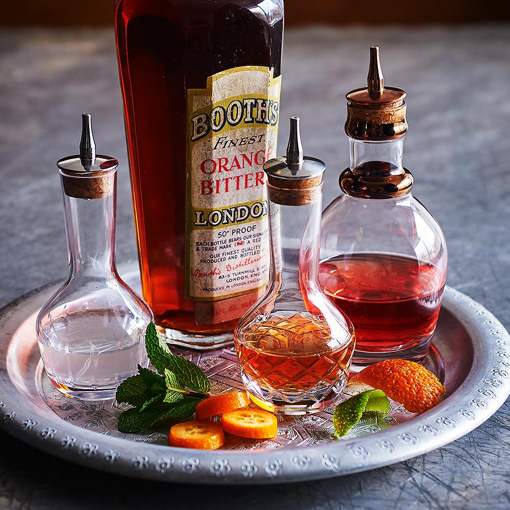 Bouteille à bitters en cristal, coupe verticale, faite main 9 cl