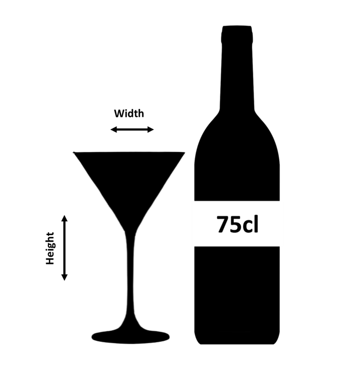 Verdot Copa de martini con borde dorado 21cl - Caja de 6