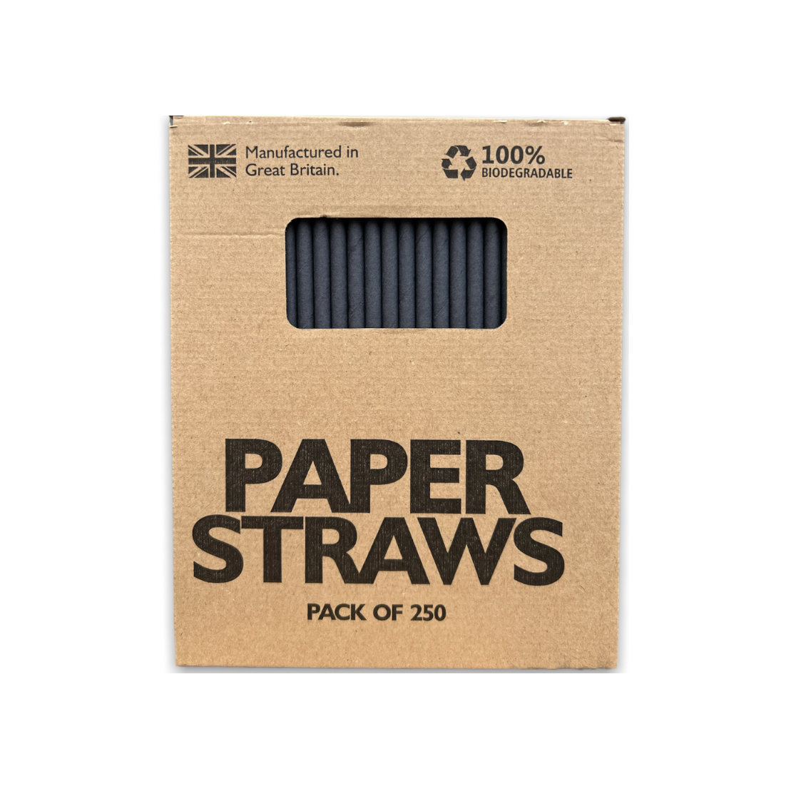 Black Paper Cocktail Straws Box of 250