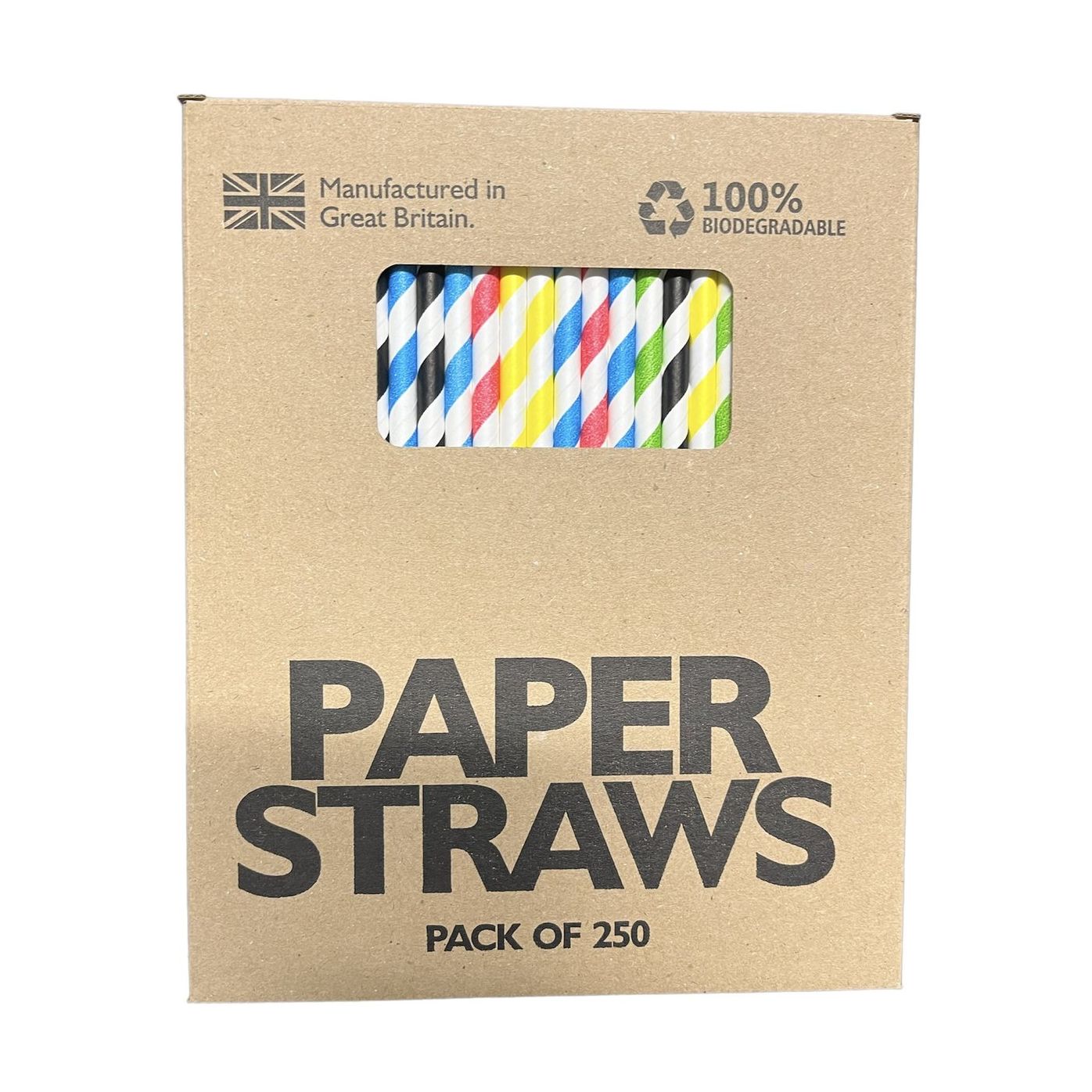 Mixed Colour Paper Straws Box of 250