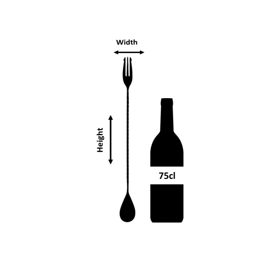 Cuillère de bar trident en cuivre 40 cm